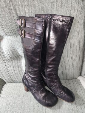 🍉John Fluevog Operetta Maria Leather Boots in Black